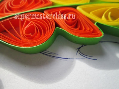 Autumn quilling workshop a leveleken, mesterkurzusokon kézimunka