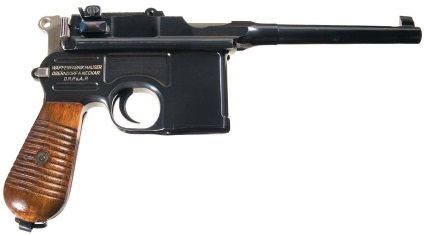 Pisztolyt Mauser-96 (Mauser C96) eszköz interakció mechanizmusok és alkatrészek (öntöltő) Pisztolyt Mauser-96 (Mauser C96) eszköz interakció mechanizmusok és alkatrészek