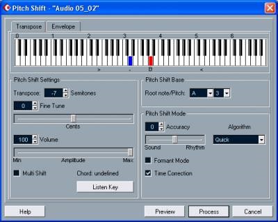 Pitch shift - tanulságok Cubase