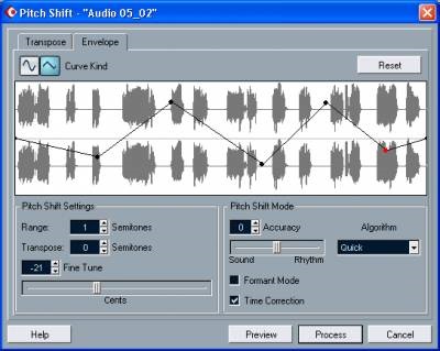 Pitch shift - tanulságok Cubase