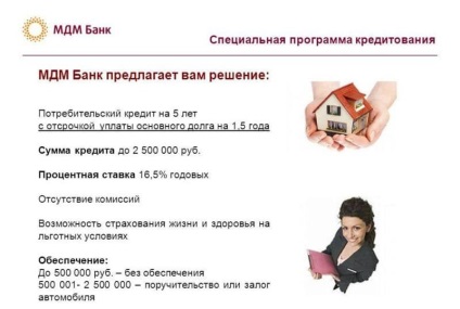 A fogyasztási hitelek feltételei MDM Bank (a feltételeket) Fogyasztói hitel MDM Bank feltételek