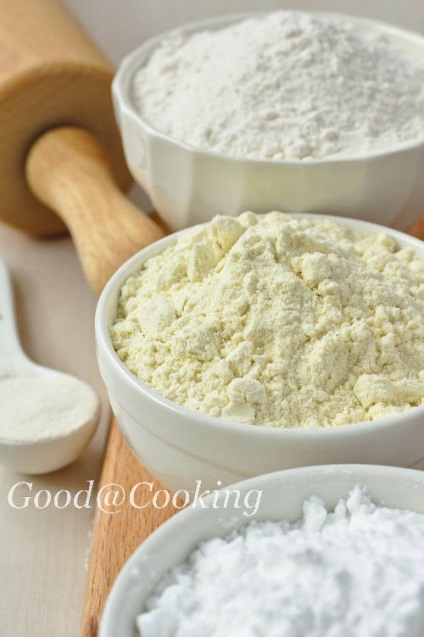 A recept a gluténmentes liszt keverékéből háromféle lisztet és xantángumi, goodatcooking (köles liszt) A recept a gluténmentes liszt keverékéből háromféle lisztet és xantángumi, goodatcooking