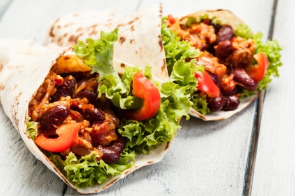 Recept csirke burrito babbal és egy népszerű mexikói étel