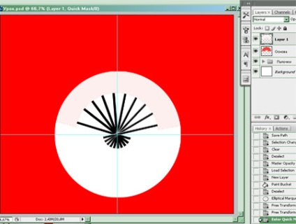 Rajzolj egy női rajongó kefék (kijelölés megszüntetése Ctrl) Döntetlen női rajongó a Photoshop
