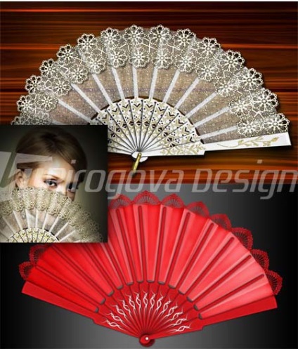 Rajz ecsetek egy női rajongó (ventilátor) Döntetlen női rajongó a Photoshop