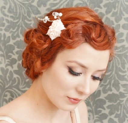 Vörös hajú menyasszony tippeket, amikor kiválasztják a ruha, frizura, csokor