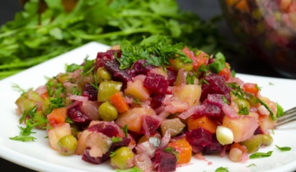 Saláta vinaigrette recept lépésről lépésre fotók és videó recept