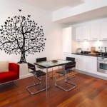 A modern design a fal a konyhában felett étkezőasztal (33 fotó)