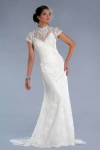 Esküvői ruha csipke ujjú (Wedding) Esküvői ruha csipke ujjú