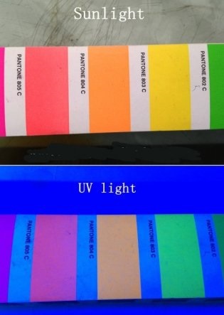 UV fluoreszcens festékkel (ultraibolya) UV-fényben fluoreszkáló festék