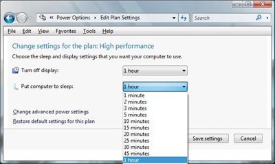 A felvétel az új alvó üzemmódban a Windows Vista