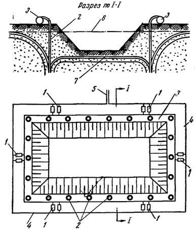 A víztelenítés alkalmazásával wellpoints - különleges típusú építményeket (természetes talajvíz szintje) A víztelenítés alkalmazásával wellpoints - különleges típusú építési munkálatok