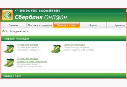 Záró betétek Sberbank