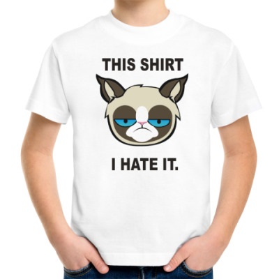 Gyermek póló boldogtalan macska (morcos macska) - Shop Online mémek