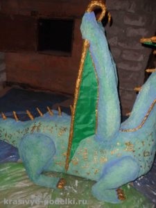 Sárkány készült papírmasé kezük (kézműves készült papírmasé) Sárkány készült papírmasé kezük