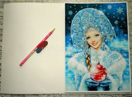 Hogyan kell felhívni a portré egy Snow Maiden ceruzával szakaszokban fotókkal
