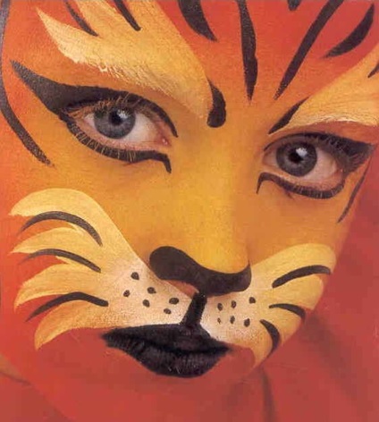 Hogyan kell felhívni a tigris, tigris arc az arcon a gyermek, hogyan kell csinálni akvagrim