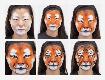 Hogyan kell felhívni a tigris, tigris arc az arcon a gyermek, hogyan kell csinálni akvagrim
