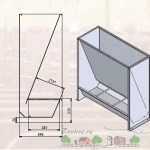 Hogyan készítsünk egy vályú a sertések és a sertések kezüket rajz és fotó bunker automatikus