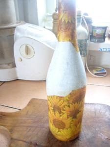 A szépség a kezét decoupage palack szalvéták (kéz) A szépség a kezét decoupage üveg darabos