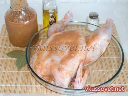Csirke mártást a sütő, a recept lépésről lépésre fotók