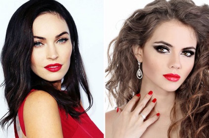 Smink Red Dress szabályok alkalmazása mellett tsvetotip és stílus (piros) Smink Red Dress szabályok alkalmazása mellett tsvetotip és stílus