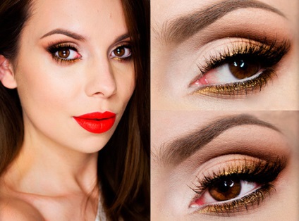 Smink Red Dress szabályok alkalmazása mellett tsvetotip és stílus (piros) Smink Red Dress szabályok alkalmazása mellett tsvetotip és stílus