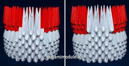 Moduláris origami Apa Frost (fehér modul többi piros) Moduláris origami nagyapja fagy