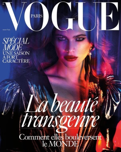 A Vogue címlapján magazin először, a modell-transznemű, kozmopolita magazin