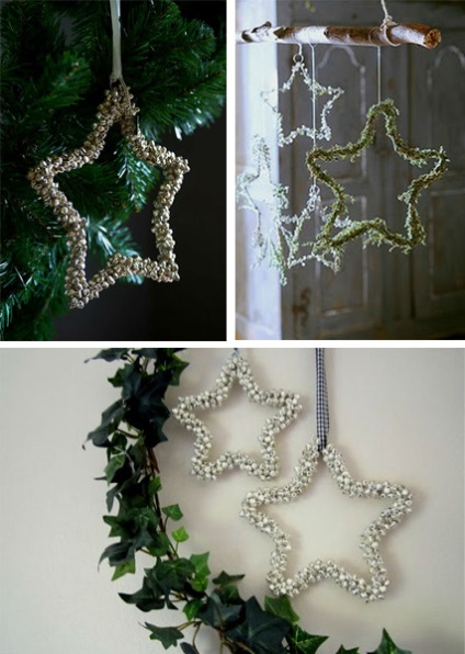Karácsonyi dekoráció csillagok és karácsonyi díszek csillagok