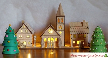Új ház saját kezével - minták, kézikönyv (Christmas ház karton papírt a kezét, hogy) Új ház saját kezével - minták, kézi
