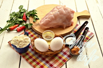 Hússzeleteket csirkemell recept fényképpel (emlő) Hússzeleteket csirkemell recept egy fotó