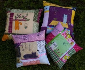 Patchwork párna macskák (kör) (foglalni felesleges anyag) Patchwork párna macskák (rendszer)