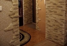 Csempe a folyosón fotó és design, szabadtéri konyha kerámia színű kis csempe