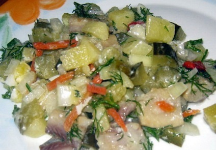Saláta hering burgonyával - standard oldat