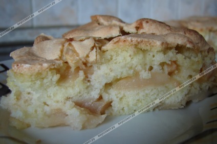 Charlotte-lépésre recept fotókkal, jegyzi a következtetést (mix óvatosan öntsük az almát) Charlotte-lépésre recept fotókkal, megjegyzések arra a következtetésre