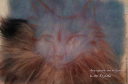 Készítsen egy képet gyapjú komoly macska szeme kék - Fair Masters - kézzel készített,