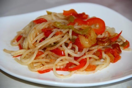 Spagetti zöldségekkel recept egy fotó