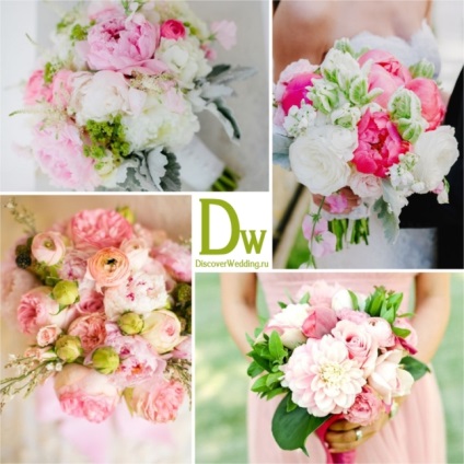 Esküvő kombinációja zöld és rózsaszín színekben