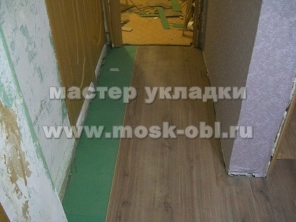 Fektetése laminált Z-alakú folyosón (előtér szóló, laminált Rublevskoe) Fektetése laminált Z-alakú folyosó