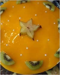 Díszítő sütemény gyümölcs zselé (fotó díszítő sütemények) Díszítő sütemény gyümölcs zselé