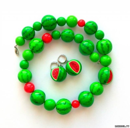 Dísztárgyak polimer agyag - egy görögdinnye, a mester osztály (ékszer) Dísztárgyak polimer agyag - egy görögdinnye, a mester osztály