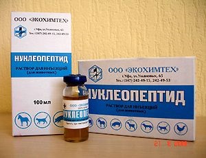 Állatgyógyászati készítmény nukleopeptid (állatgyógyászati készítmény) Állatorvosi gyógyszer nukleopeptid