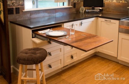 Összecsukható asztal a konyhában - Beszámoló és fotó a belső