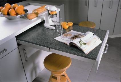 Összecsukható asztal a konyhában - Beszámoló és fotó a belső