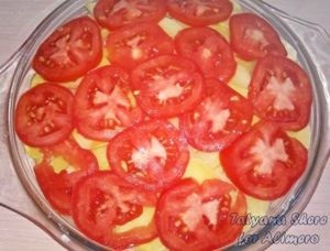 Sült burgonya sajttal és paradicsom (puding) Rakott burgonya paradicsom és sajt