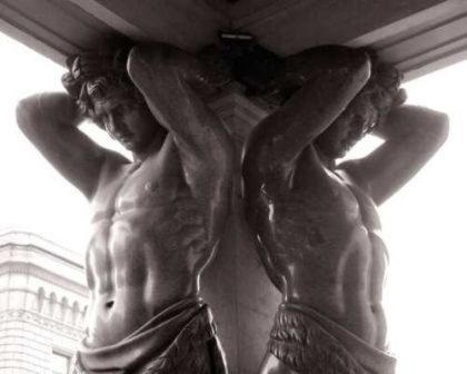 Atlas - egy hatalmas, kezében a vállán a boltozat az ég, az ősi istenek és hősök (golden alma) Atlas - egy hatalmas, kezében a vállán a boltozat az ég, az ősi istenek és hősök