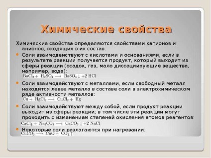 Report kapcsolatos só kémiai tulajdonságok sók (lásd prezentáció) Report kapcsolatos só kémiai tulajdonságok sók