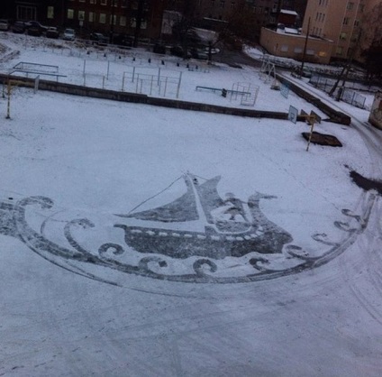 Janitor rajzol hihetetlen képet a szépség a hóban