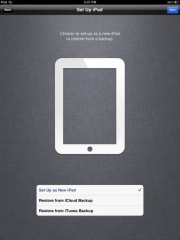 Hogyan hozzunk létre az új iPad iCloud vagy az iTunes (Driver) Hogyan hozzunk létre az új iPad az iTunes vagy az iCloud